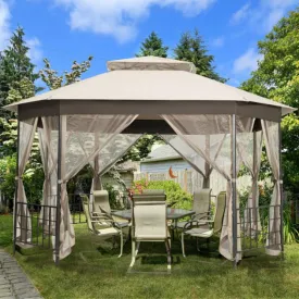 10â€x 12â€ Octagonal Patio Gazebo-Beige