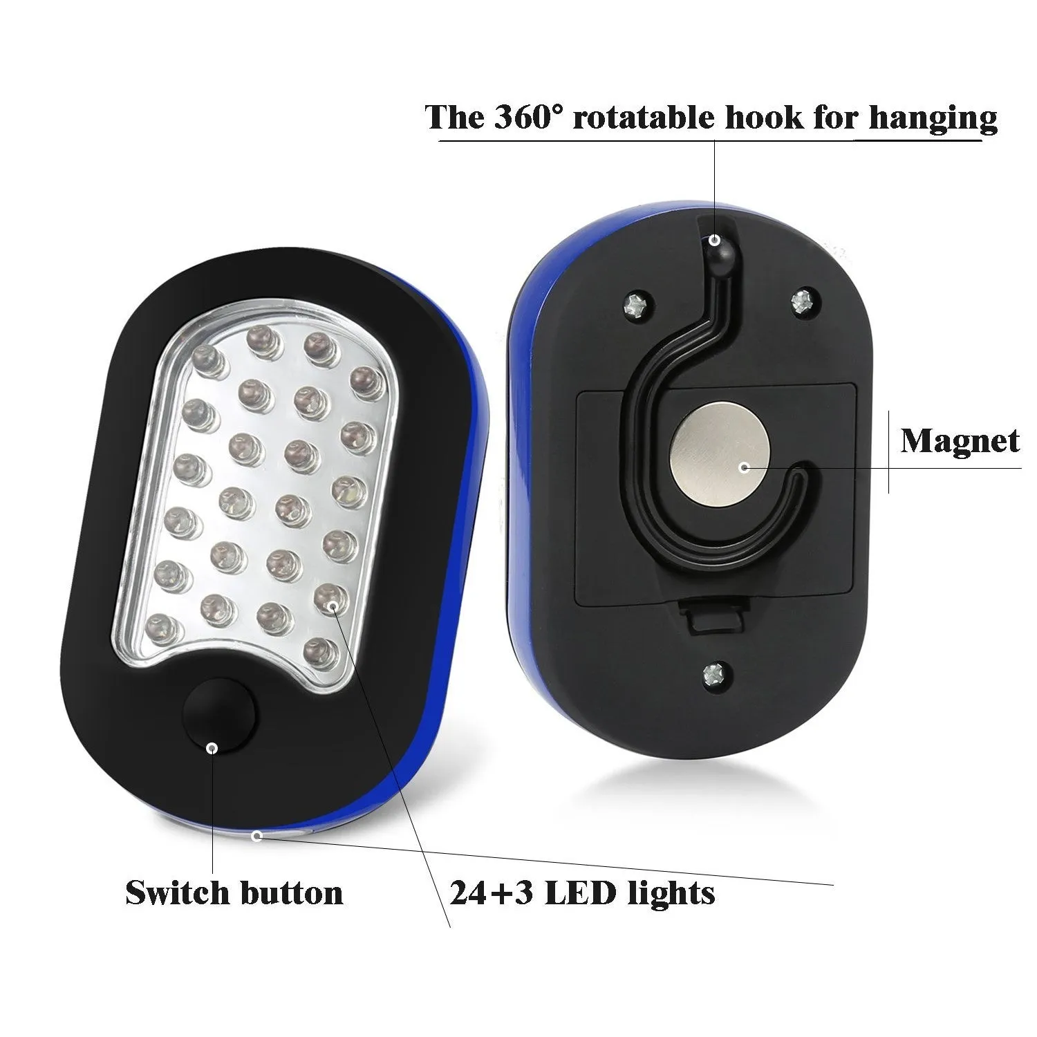 27 LED Compact Work Light Magnetic Flashlight [ 3-Pack Set ]