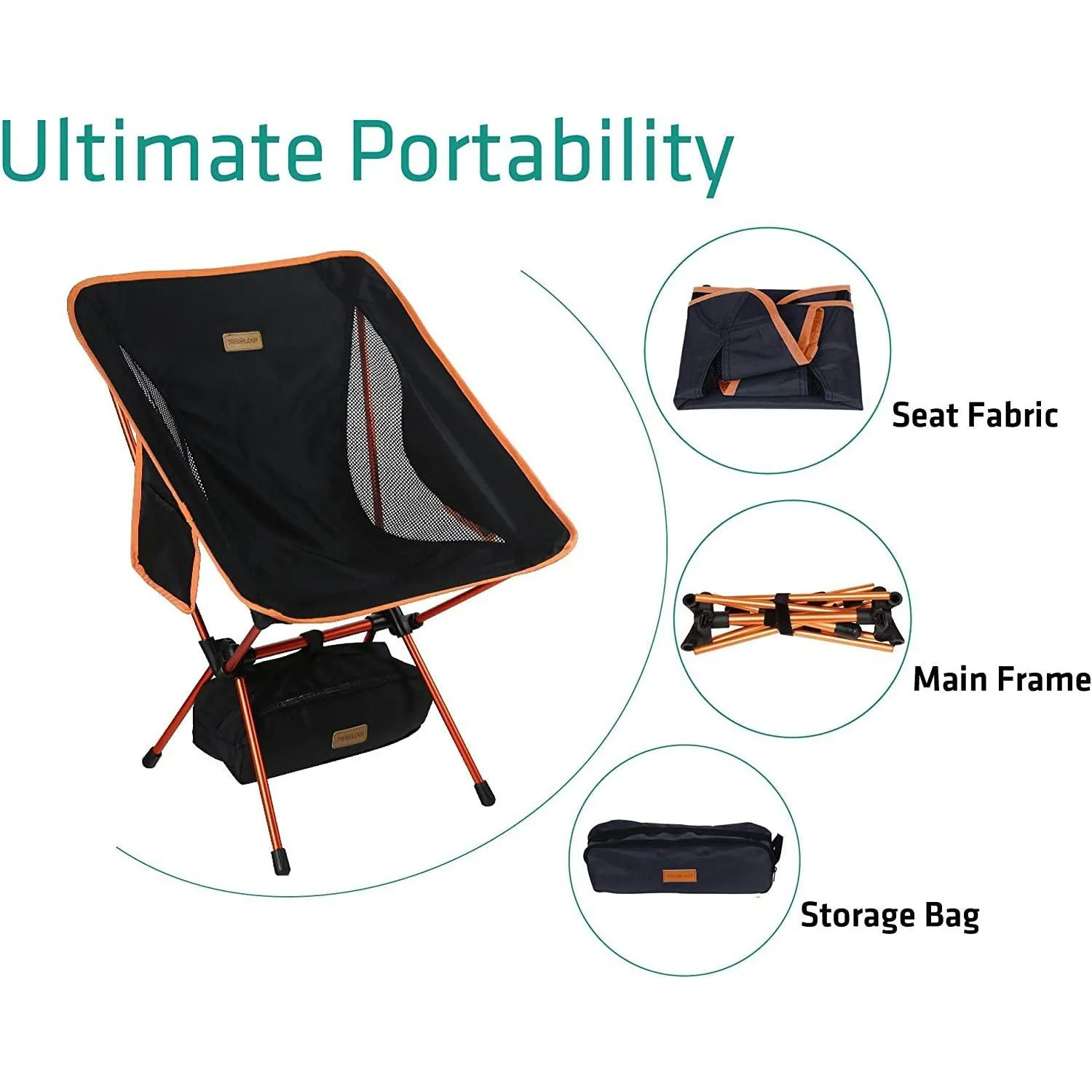 2pc Camping Chair, Outdoor Chair, Beach Chair Folding Chair Stool TREKOLOGY YIZI GO Portable Camping Chair Lightweight Camping Chairs for Adult Camp Chair Hiking Chair Picnic Chair Compact Collapsible