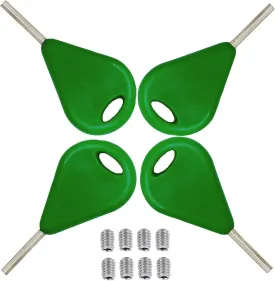 4pcs Surf Fin Key & Screws for Longboard Surfing Kayak Paddleboard Surfboard Sup Surf Paddle Board Fin Replacement Install Remove Tool Accessories Green