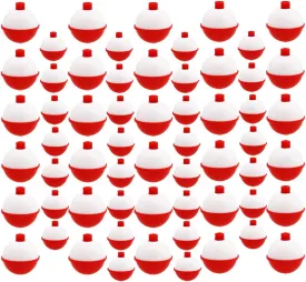60 Pcs Fishing Floats,Hard ABS Fishing Bobber Bulk,Push Button Round Buoy Floats for Fishing Tackle Accessories,1/1.5 Inch