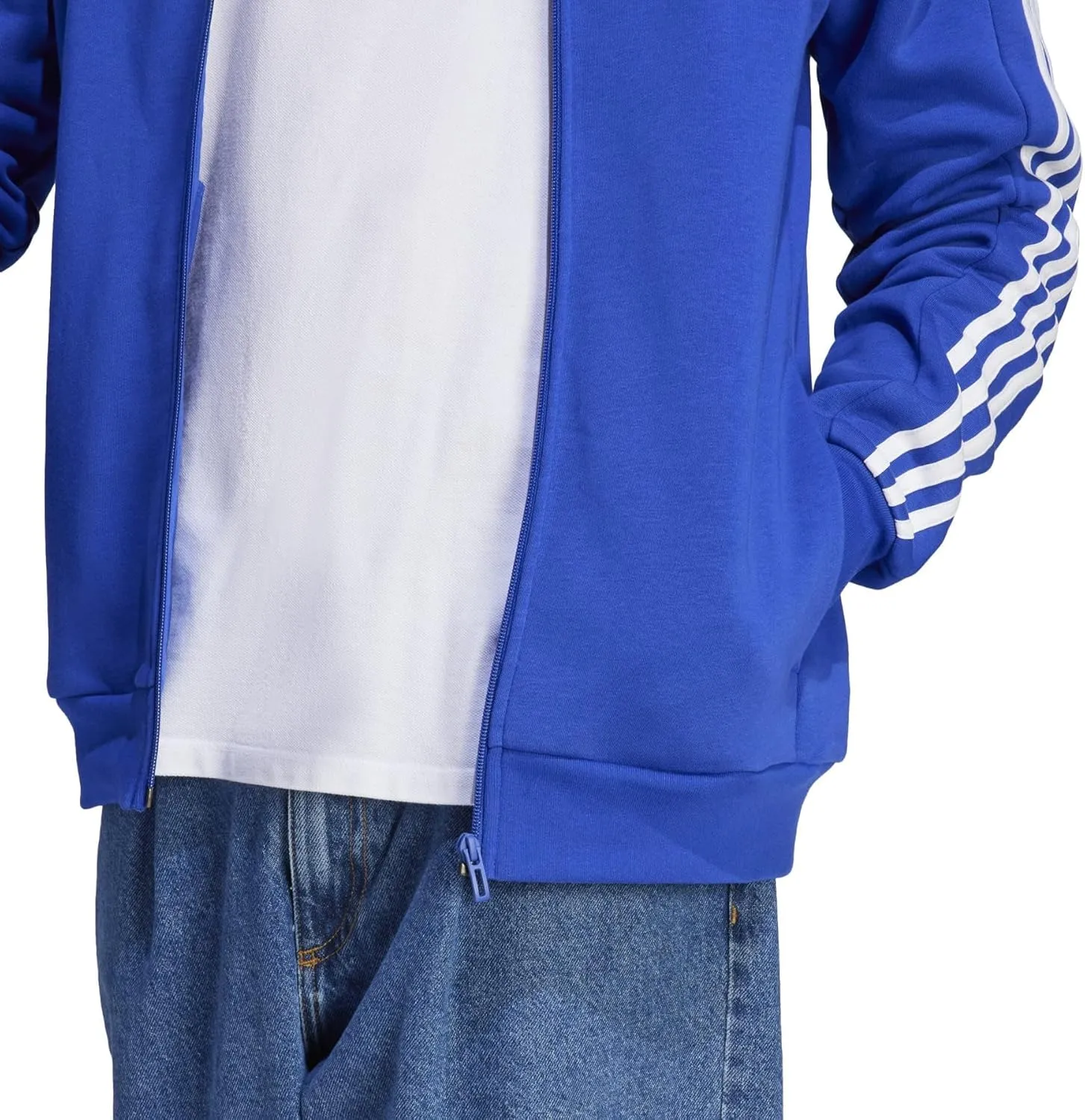 adidas Men's Essentials 3-Stripes Fleece Full-Zip Hoodie