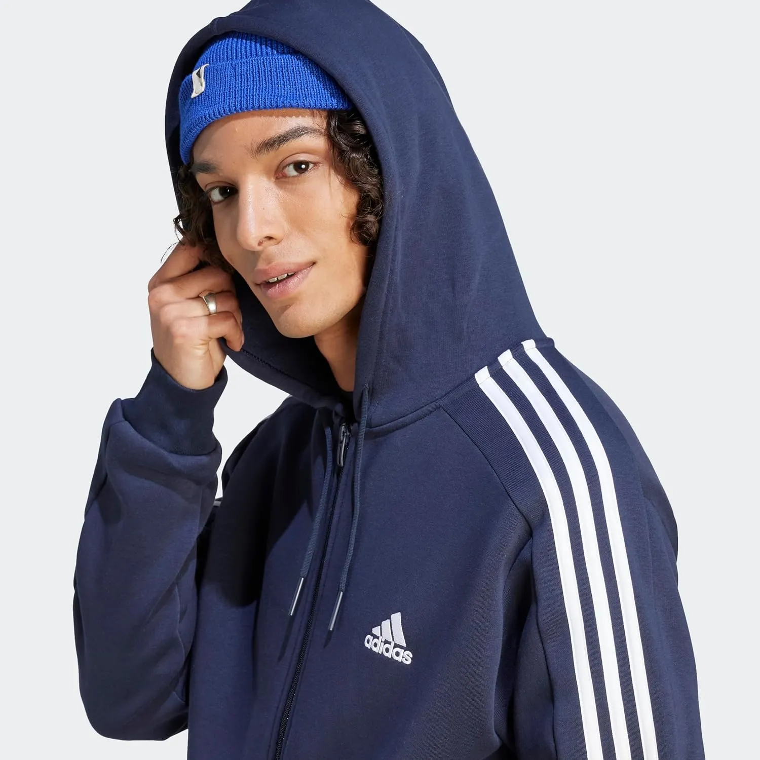 adidas Men's Essentials Fleece 3-Stripes Full-Zip