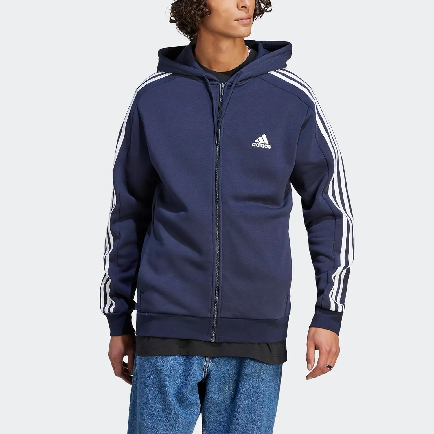 adidas Men's Essentials Fleece 3-Stripes Full-Zip