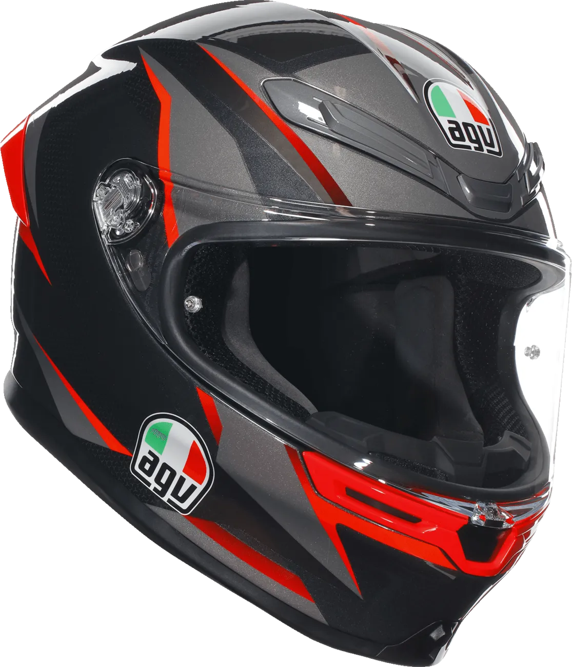 AGV K6 S Helmet - Slashcut Black/Grey/Red