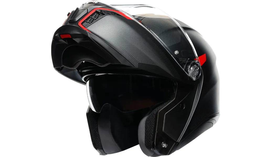 AGV Tourmodular Helmet Frequency Graphic Gunmetal/Red