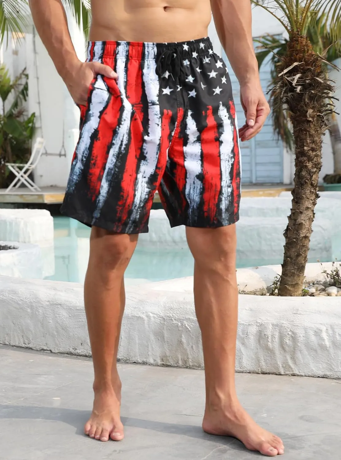 ALISISTER Mens Swim Trunks with Compression Liner Bathing Suit Summer Swimming Shorts