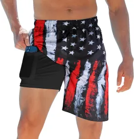 ALISISTER Mens Swim Trunks with Compression Liner Bathing Suit Summer Swimming Shorts