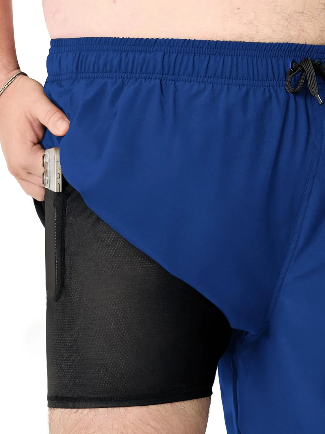 Arcweg Men's Big and Tall Swim Trunks Plus Size Swimsuit for Men with Compression Liner & Zipper Pocket