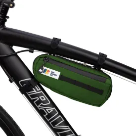 Bike Frame Bag  Waterproof Zippers and Water-Resistant Fabric, Dual Storage Compartments, Adjustable Straps  Fits All Frame Sizes, Perfect for Cycling, Commuting, and Adventure Rides (Green)