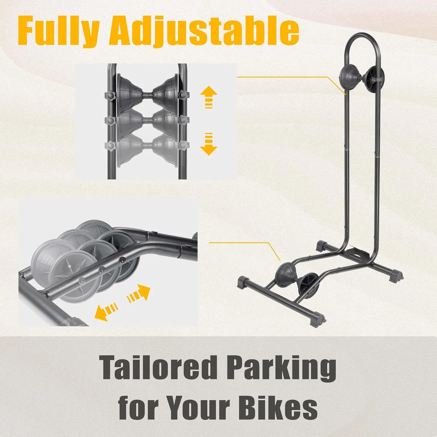 BikeHand Bike Floor Stand Parking Rack Stand - for 24"-29" Mountain MTB & Road Bikes Bicycles Indoor Outdoor Garage Storage - Fat Bike New Version for 3 Bikes