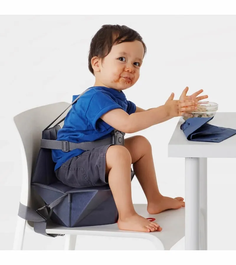 Bombol Pop-Up Booster Chair   Bamboo 3D Knit Bouncer Bundle - Pebble Grey / Pebble Grey