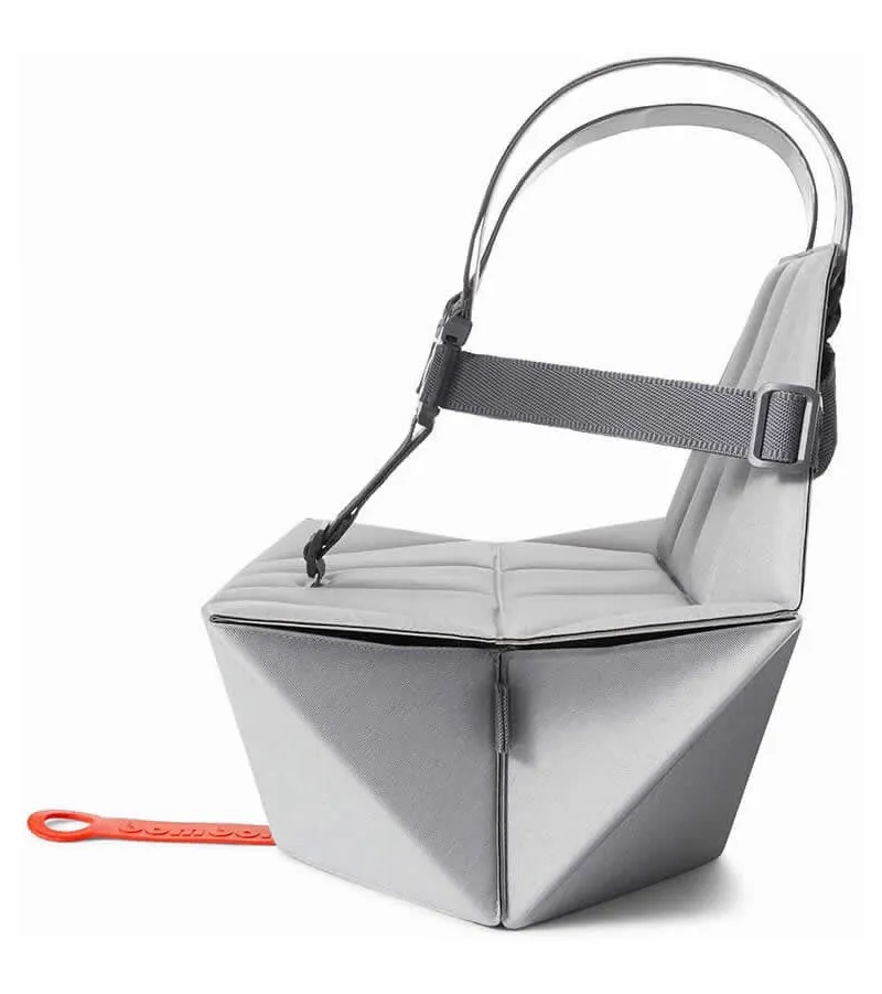 Bombol Pop-Up Booster Chair   Bamboo 3D Knit Bouncer Bundle - Pebble Grey / Pebble Grey