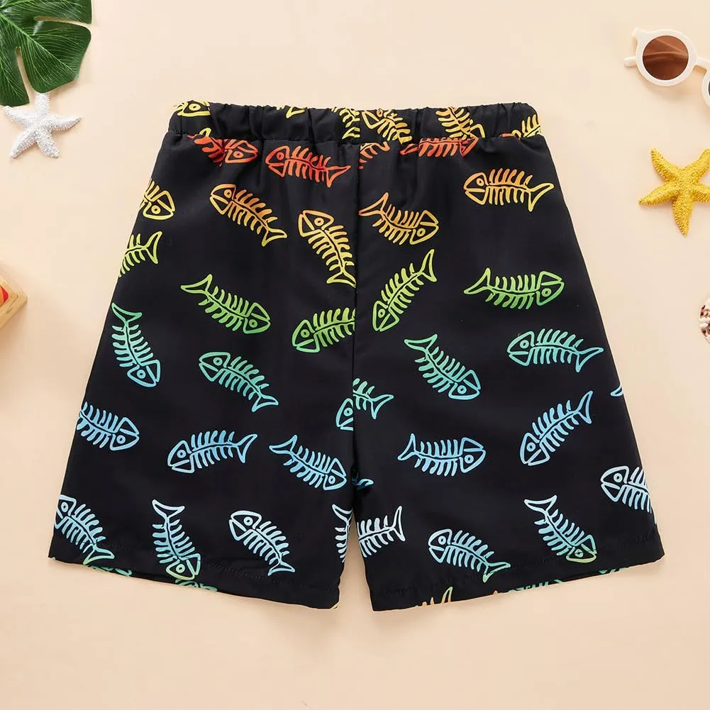 Boys Swim Trunk with Compression Boxer Brief Double Layer Beach Surf Board Shorts Kids Quick Dry Anti Chafe Swimwear
