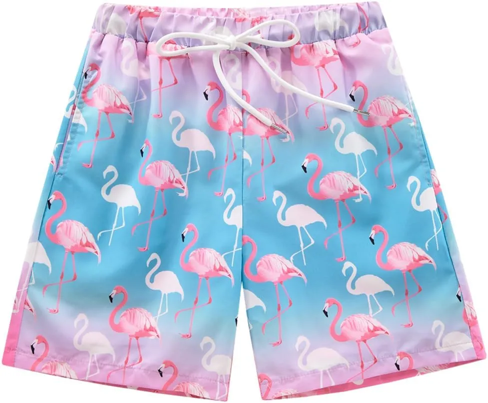 Boys Swim Trunk with Compression Boxer Brief Double Layer Beach Surf Board Shorts Kids Quick Dry Anti Chafe Swimwear