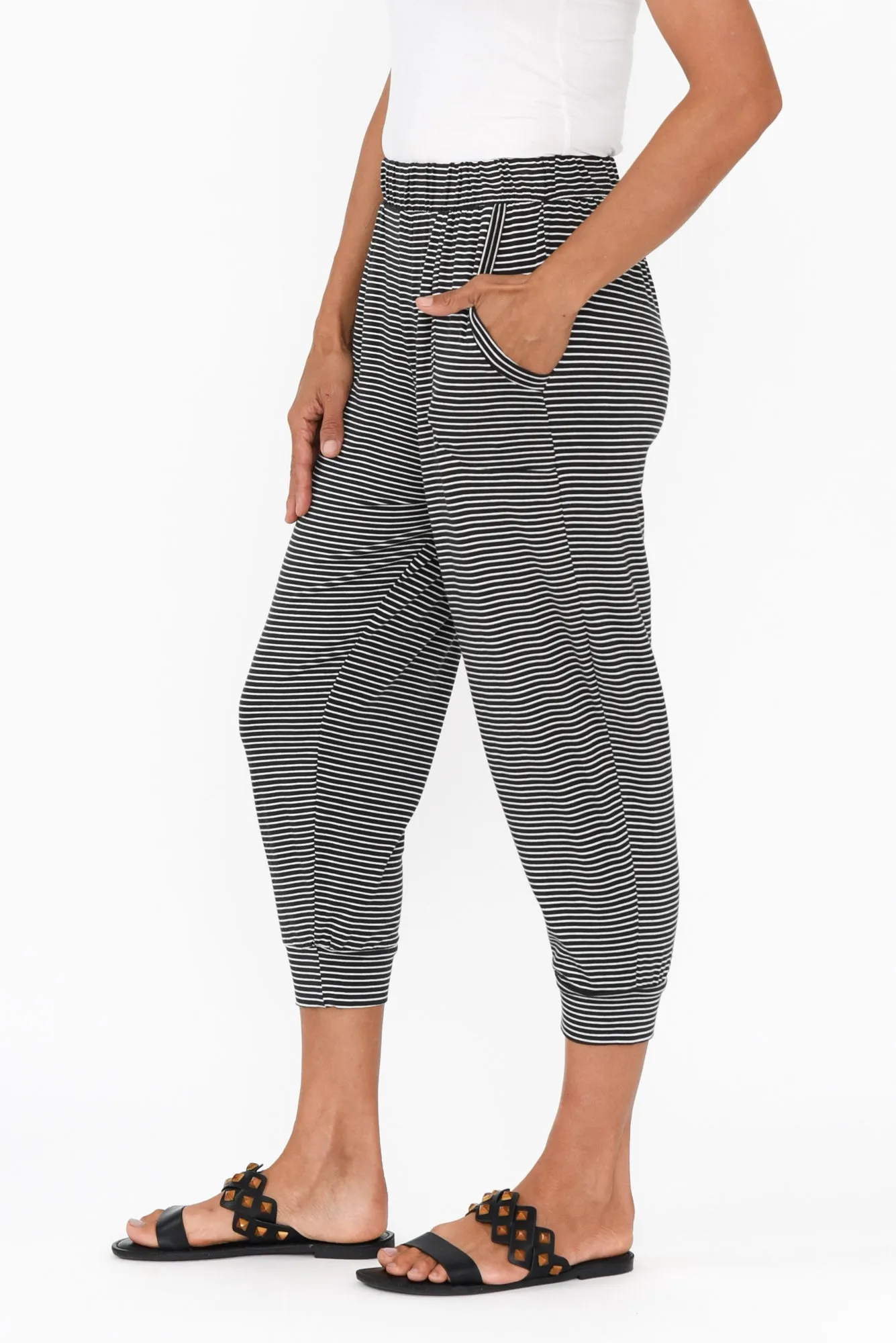 Charcoal Stripe Tokyo Slouch Pants