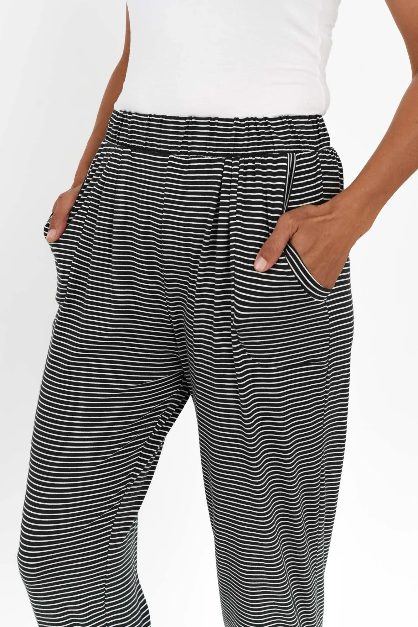 Charcoal Stripe Tokyo Slouch Pants