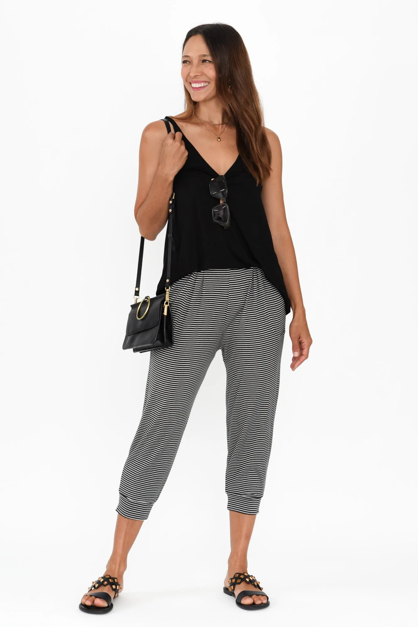 Charcoal Stripe Tokyo Slouch Pants
