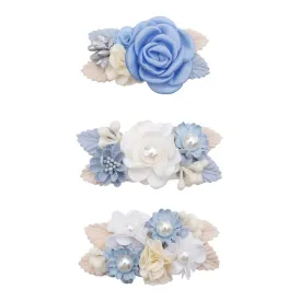 cherrboll Flower Hair Clips Set 3pcs Floral Hair Bow Accessories for Baby Girl Toddles Teen Gifts