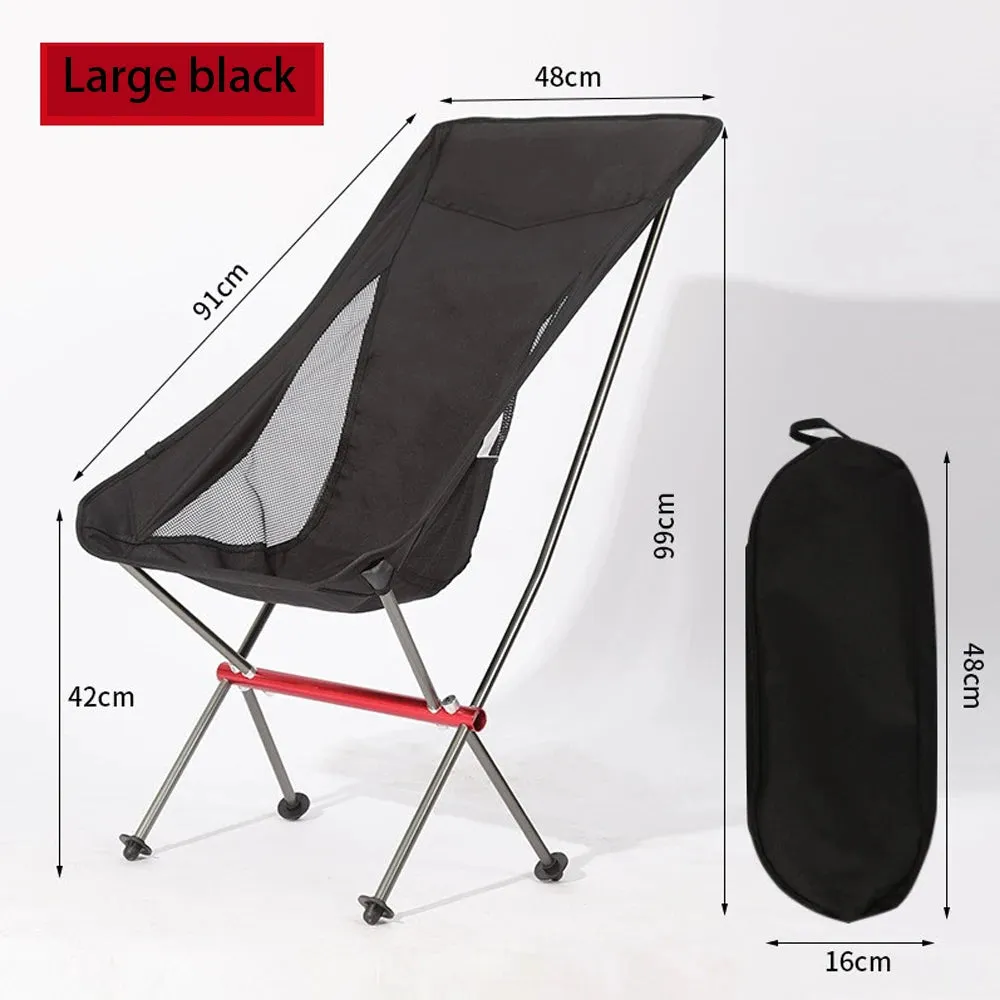 Collapsible Outdoor Moon Chair Barbecue Portable Folding Camping Chair Folding Stool  Aluminum Alloy Beach Chair Fishing Hunting
