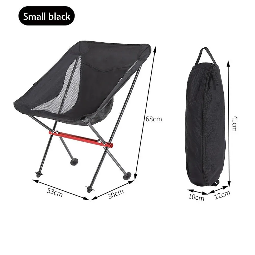 Collapsible Outdoor Moon Chair Barbecue Portable Folding Camping Chair Folding Stool  Aluminum Alloy Beach Chair Fishing Hunting