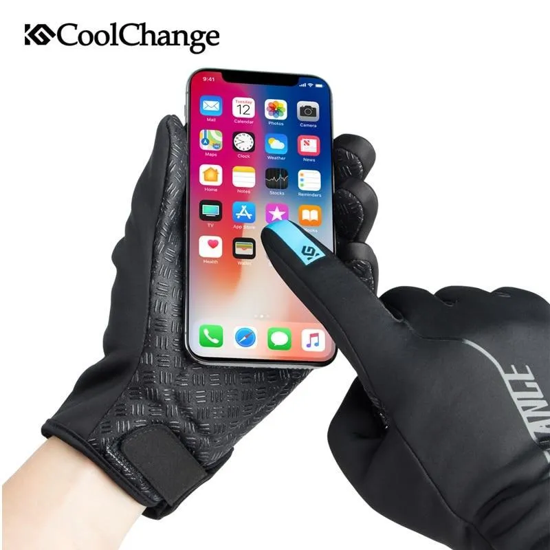 CoolChange Winter Cycling Thermal Windproof Full Finger Bike Gloves