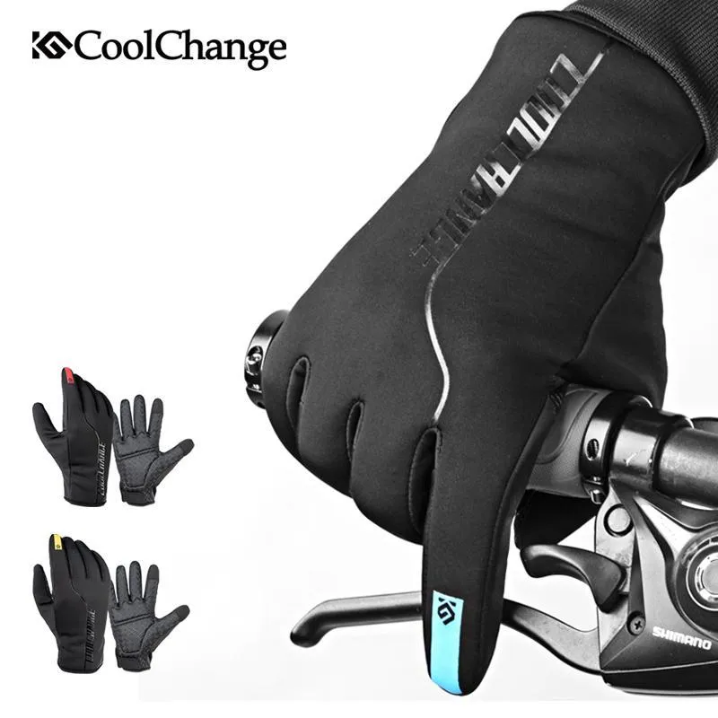 CoolChange Winter Cycling Thermal Windproof Full Finger Bike Gloves