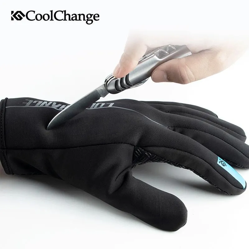 CoolChange Winter Cycling Thermal Windproof Full Finger Bike Gloves