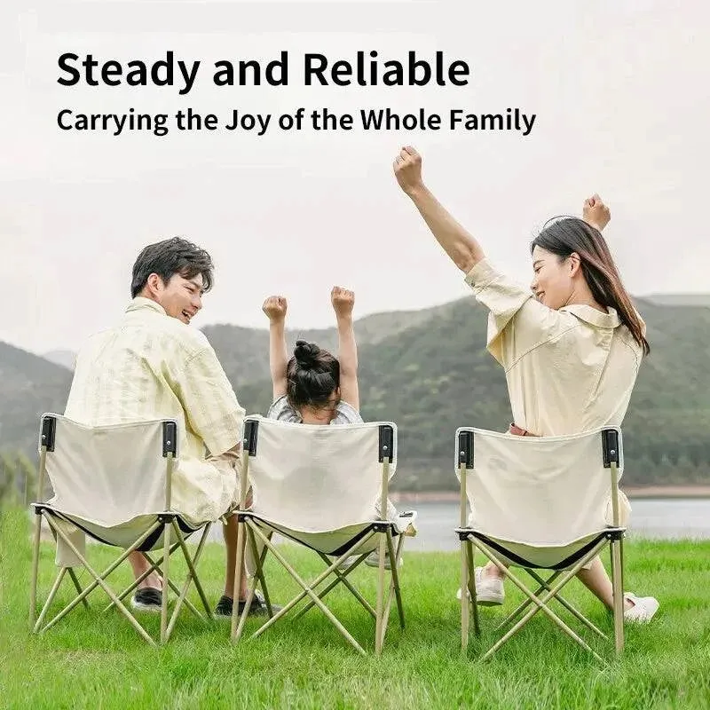 Detachable Portable Folding Camping Chair Outdoor Moon Chair Collapsible Foot Stool For Hiking Picnic Fishing Chairs
