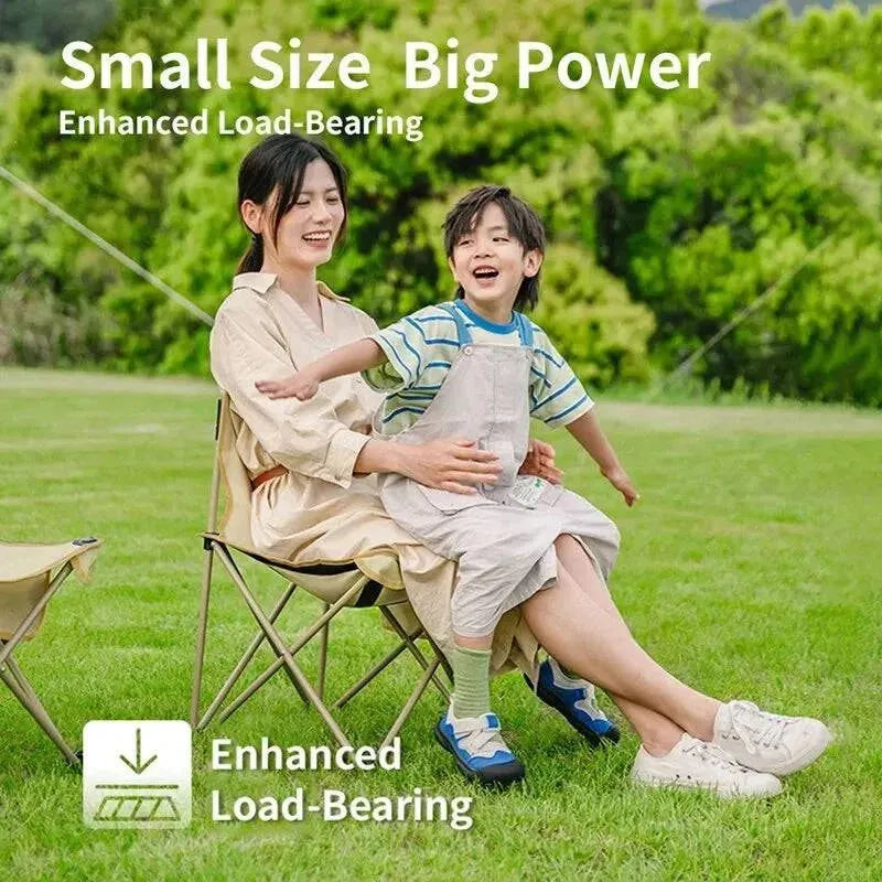 Detachable Portable Folding Camping Chair Outdoor Moon Chair Collapsible Foot Stool For Hiking Picnic Fishing Chairs