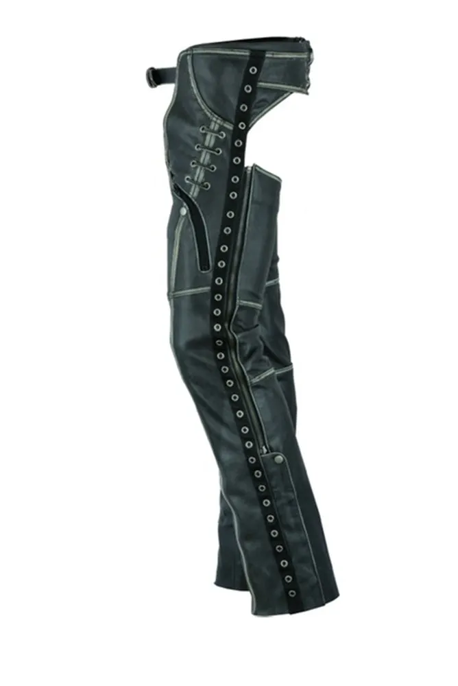 DS Women's Gray Stylish Lightweight Hip Set Chaps