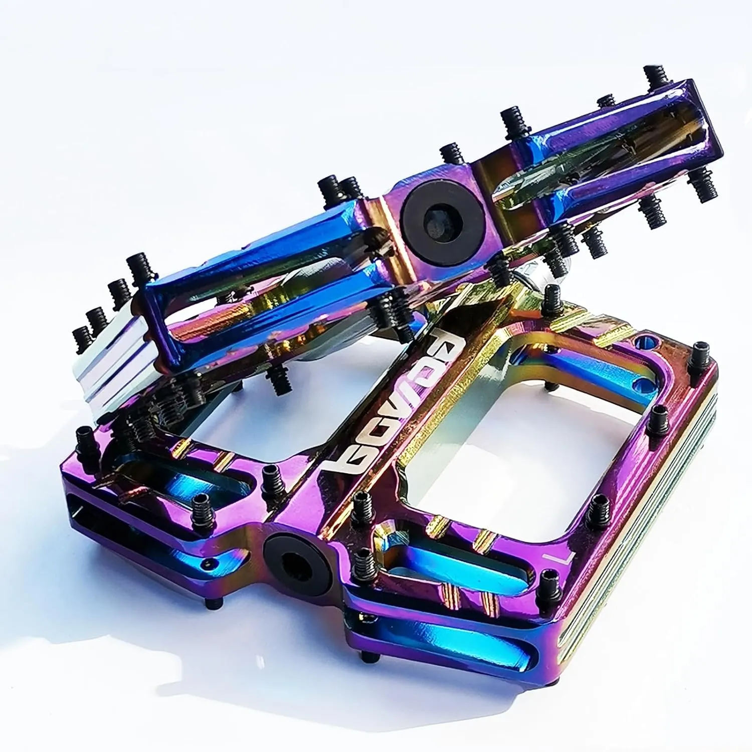 Extra Large MTB BMX Mountain Bike Pedals for Man Adult, Wide CNC Aluminum Flat Platform Clipless with 9/16" Cr-Mo Spindle and 3 Sealed Ball Bearings