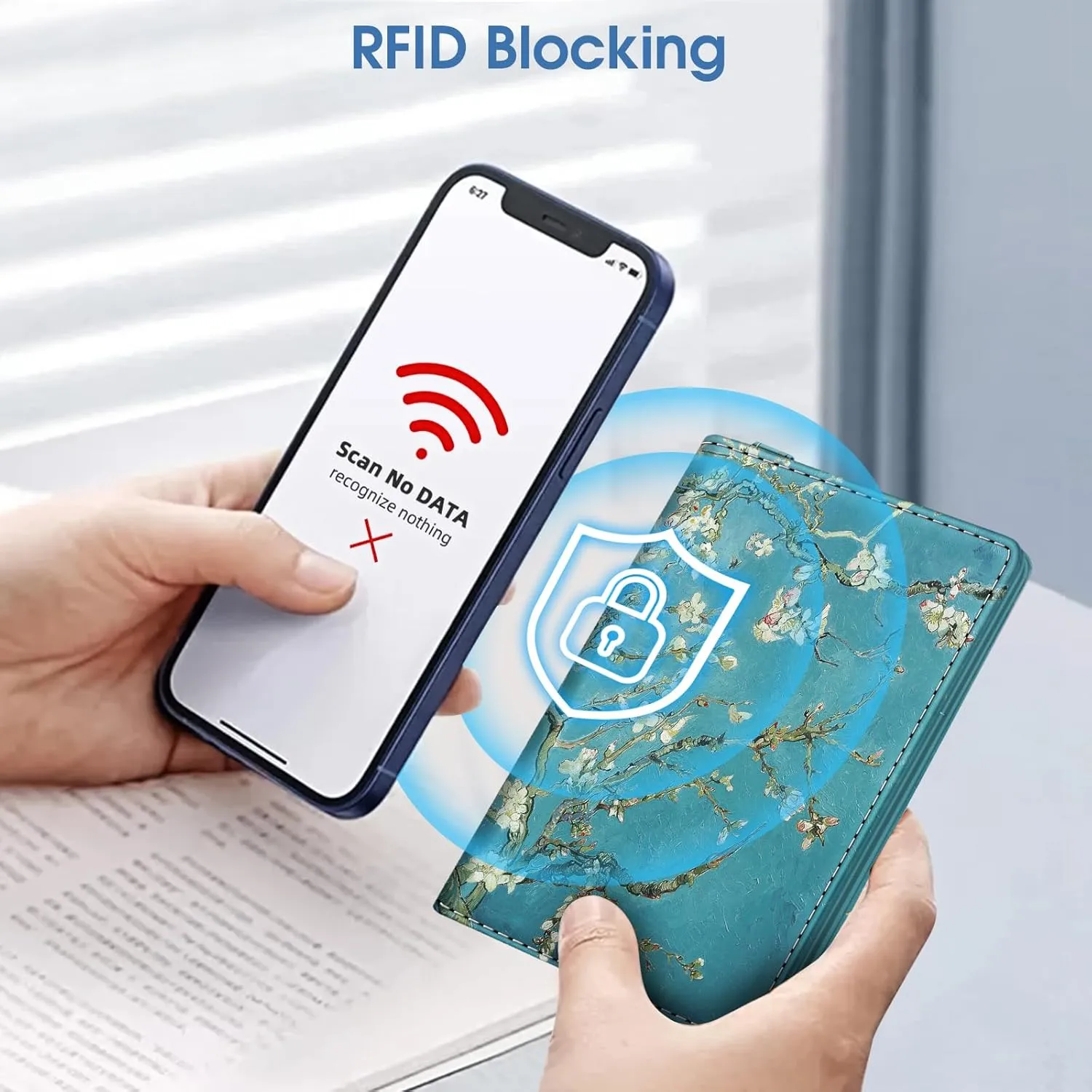 Fintie Passport Holder with Airtag Holder, Slim Travel Wallet RFID Blocking Passport Cover Protector Essentials with Credit Card Slots for Women/Men