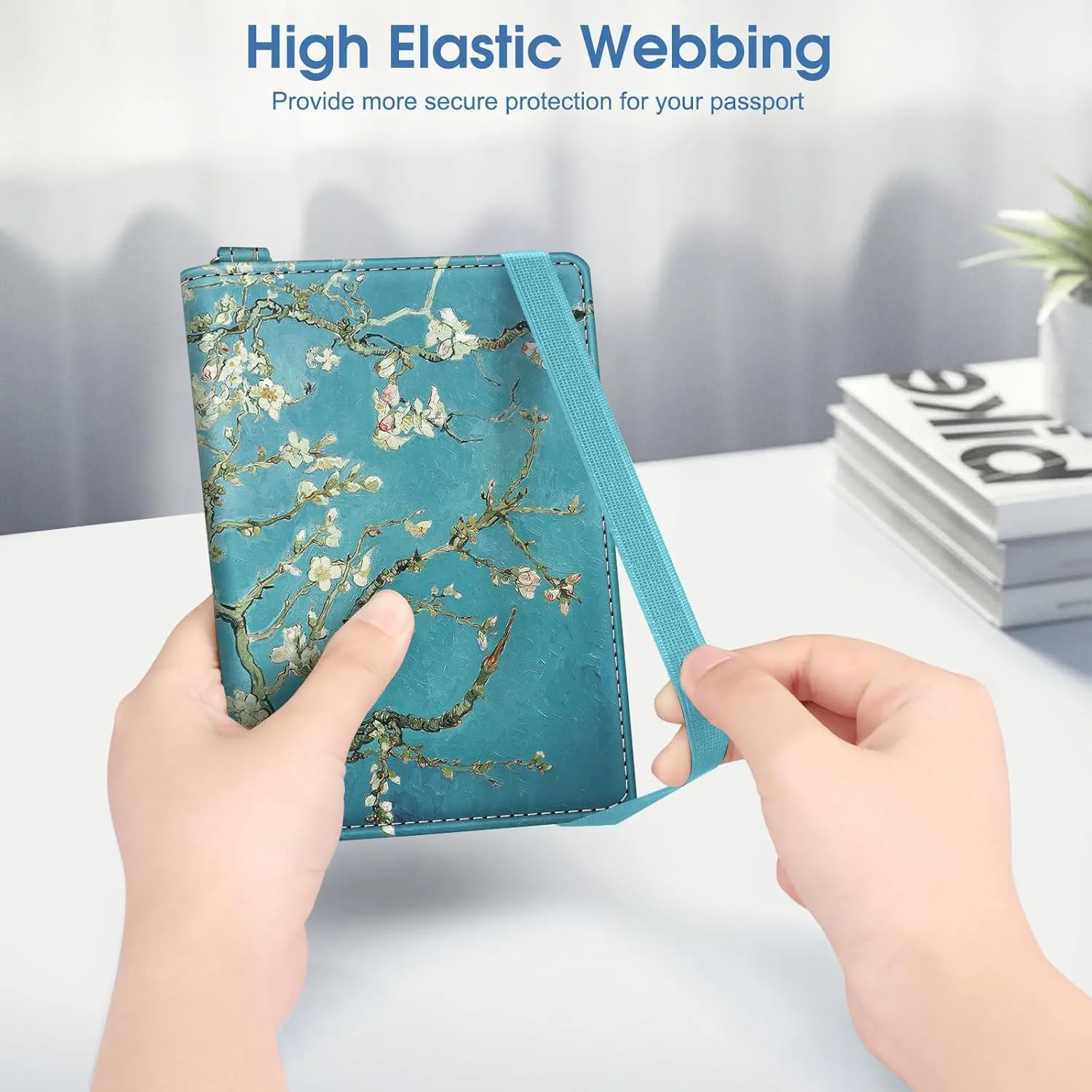 Fintie Passport Holder with Airtag Holder, Slim Travel Wallet RFID Blocking Passport Cover Protector Essentials with Credit Card Slots for Women/Men