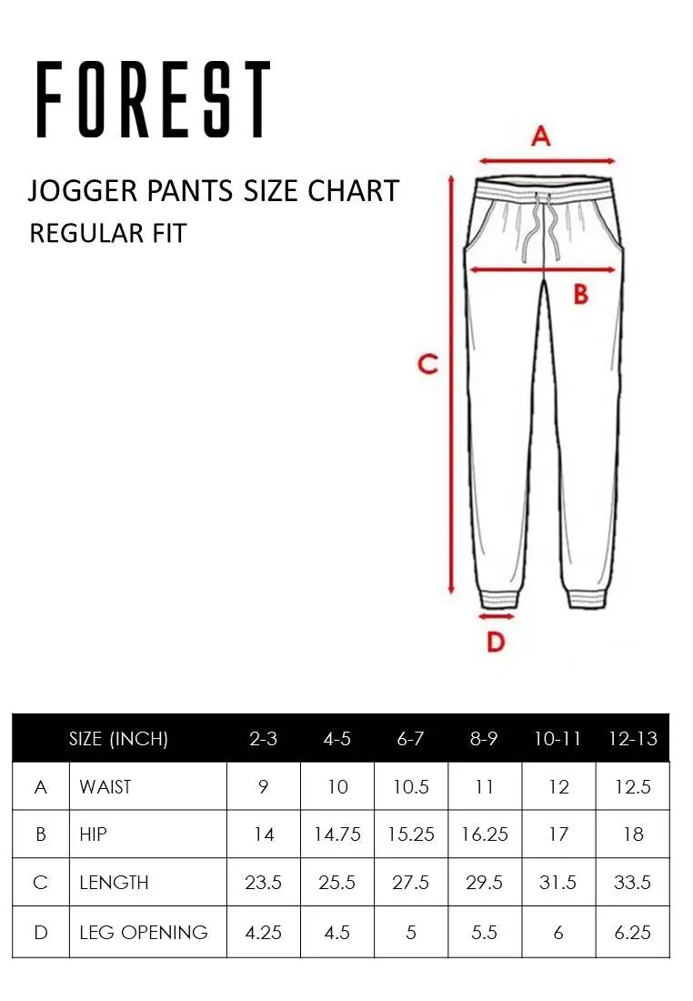 Forest Kids Unisex Stretchable Lightweight Dri-Fit Long Pants Kids l Seluar Panjang Budak Lelaki Perempuan - FK1008