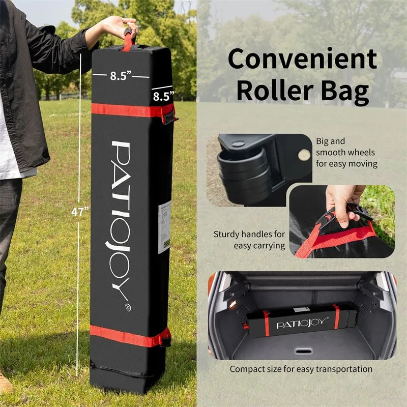 GrandShoppersHub  10' x 10' Outdoor Pop-up Canopy Tent Height Adjustable with Roller Bag