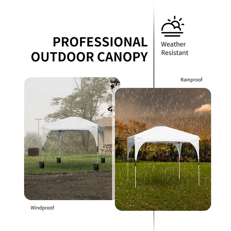 GrandShoppersHub  10' x 10' Outdoor Pop-up Canopy Tent Height Adjustable with Roller Bag