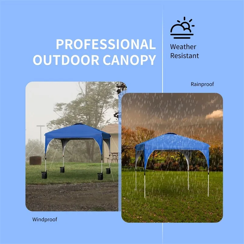 GrandShoppersHub  10' x 10' Outdoor Pop-up Canopy Tent Height Adjustable with Roller Bag