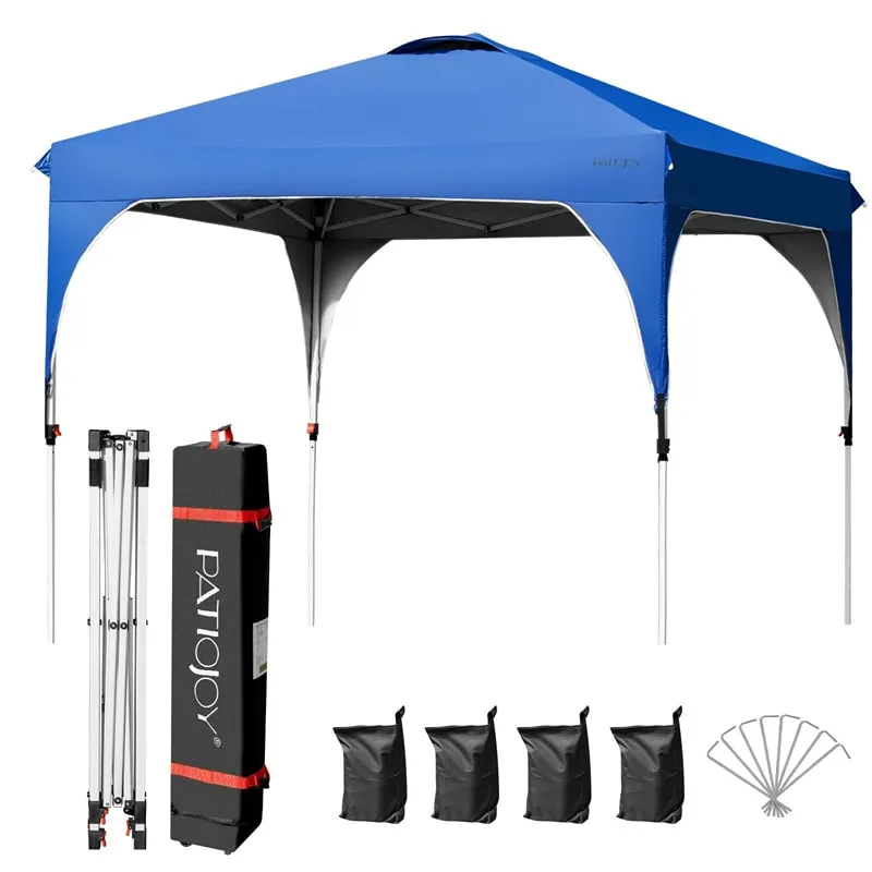 GrandShoppersHub  10' x 10' Outdoor Pop-up Canopy Tent Height Adjustable with Roller Bag