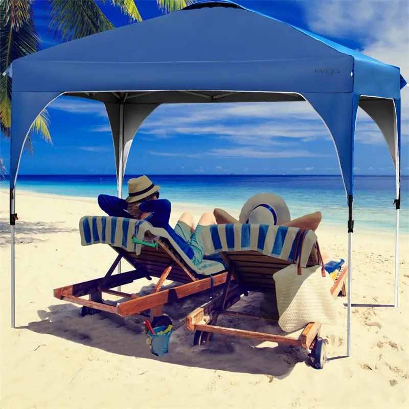 GrandShoppersHub  10' x 10' Outdoor Pop-up Canopy Tent Height Adjustable with Roller Bag