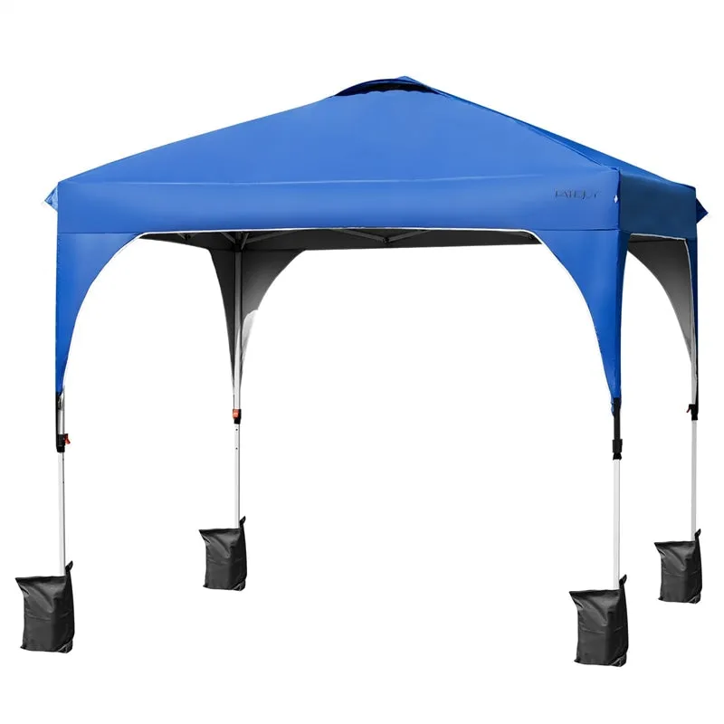 GrandShoppersHub  10' x 10' Outdoor Pop-up Canopy Tent Height Adjustable with Roller Bag