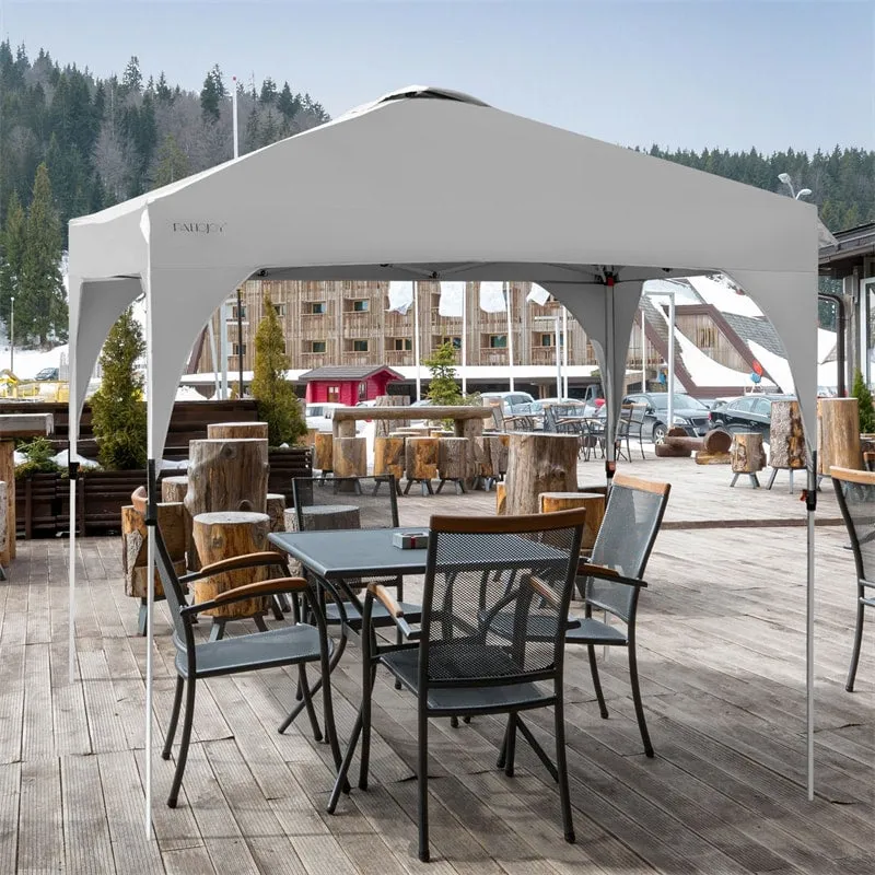 GrandShoppersHub  10' x 10' Outdoor Pop-up Canopy Tent Height Adjustable with Roller Bag