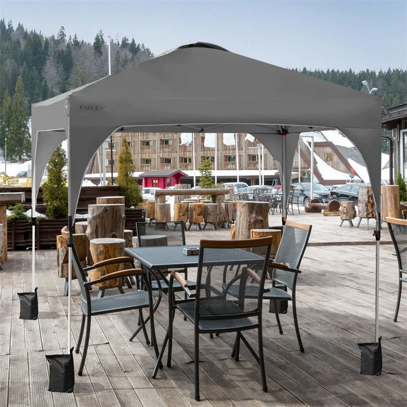 GrandShoppersHub  10' x 10' Outdoor Pop-up Canopy Tent Height Adjustable with Roller Bag