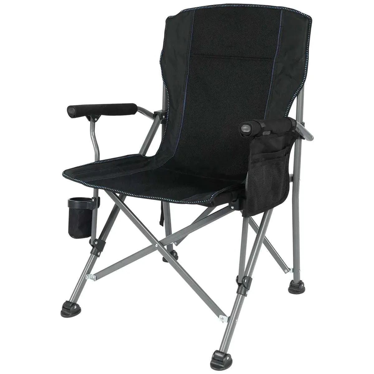 Heavy Duty Folding Camping Chair with High Back & Cup Holder
