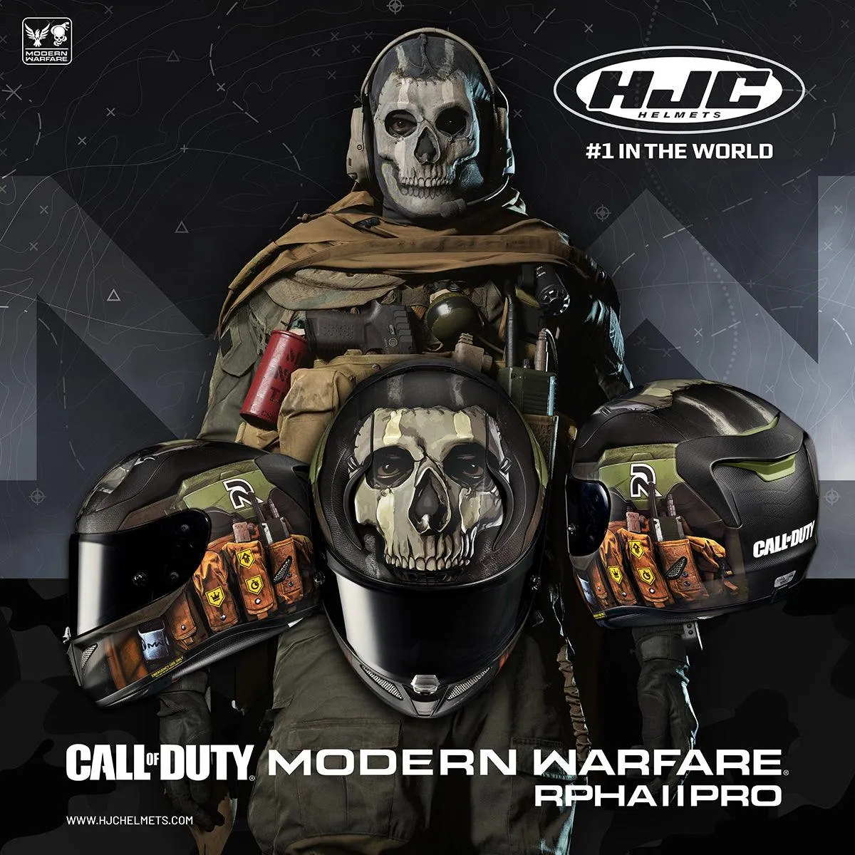 HJC RPHA 11 Pro Ghost Call of Duty Helmet - MC-34SF COD Graphic