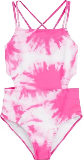 Kanu Surf Girls' Beach Sport Cut-Out One Piece Swimsuit