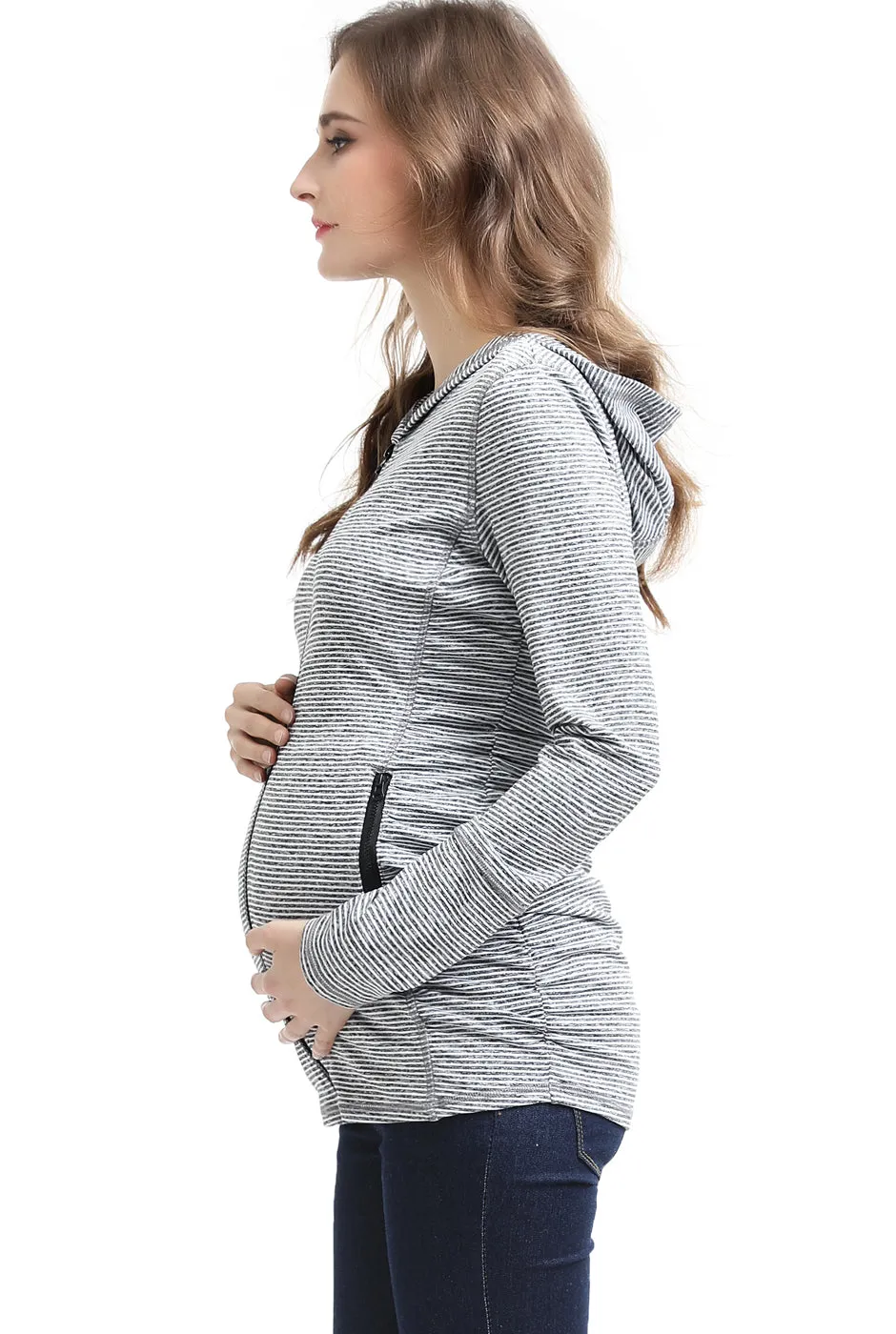 Kimi   Kai Maternity "Haven" Hooded Performance Yoga Jacket