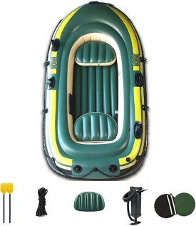 Large Boat Raft, Inflatable Dinghy Rowing Boats for Adults Rubber Dingy Bat-Inflatable Kayak Canoe Fishing with -Double Valve