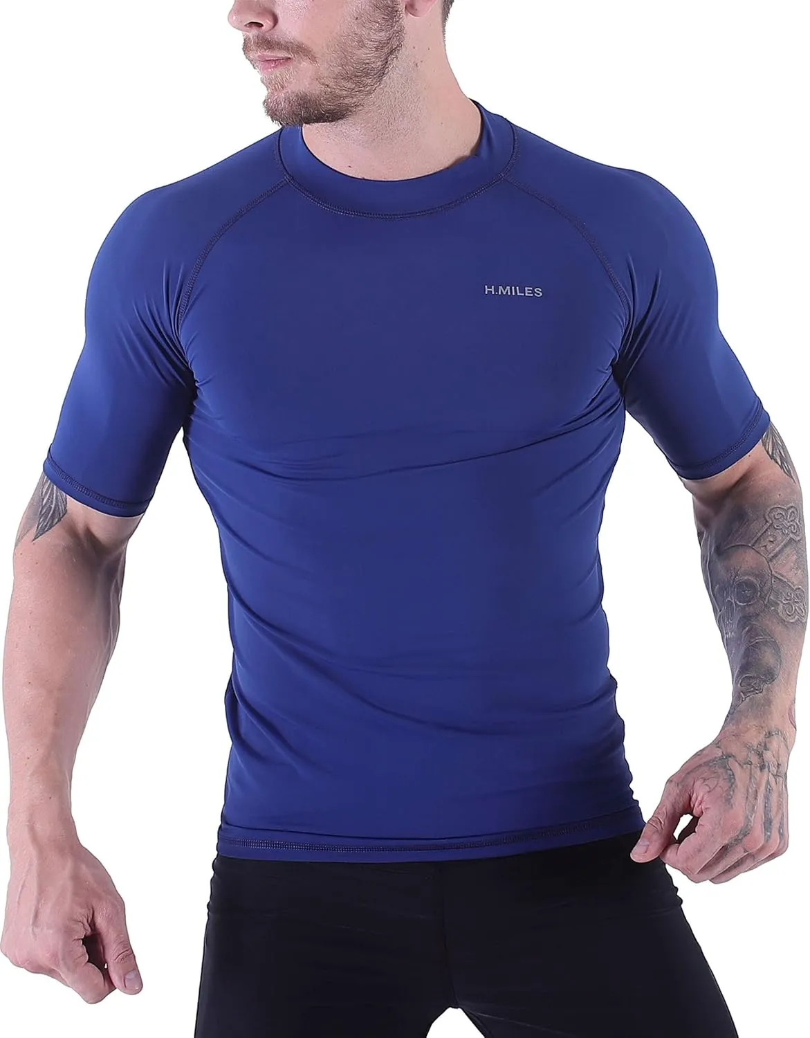 Men's Diving Rash Guard Swim Shirt Loose Fit Athletic Undershirt Quick Dry Surfing Tops UPF 50 