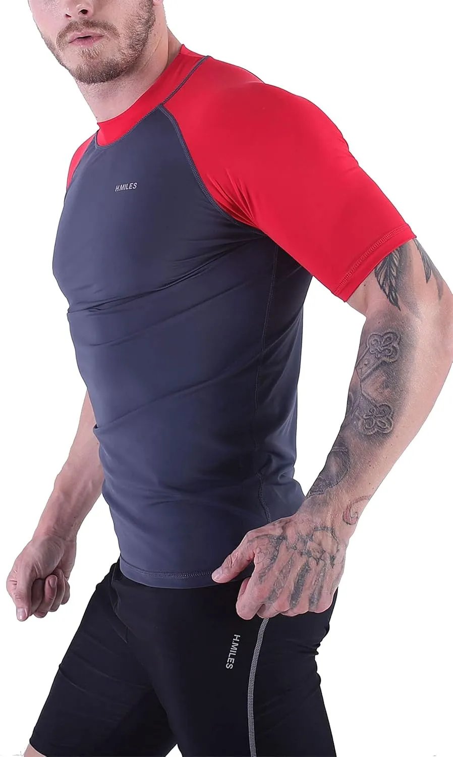 Men's Diving Rash Guard Swim Shirt Loose Fit Athletic Undershirt Quick Dry Surfing Tops UPF 50 
